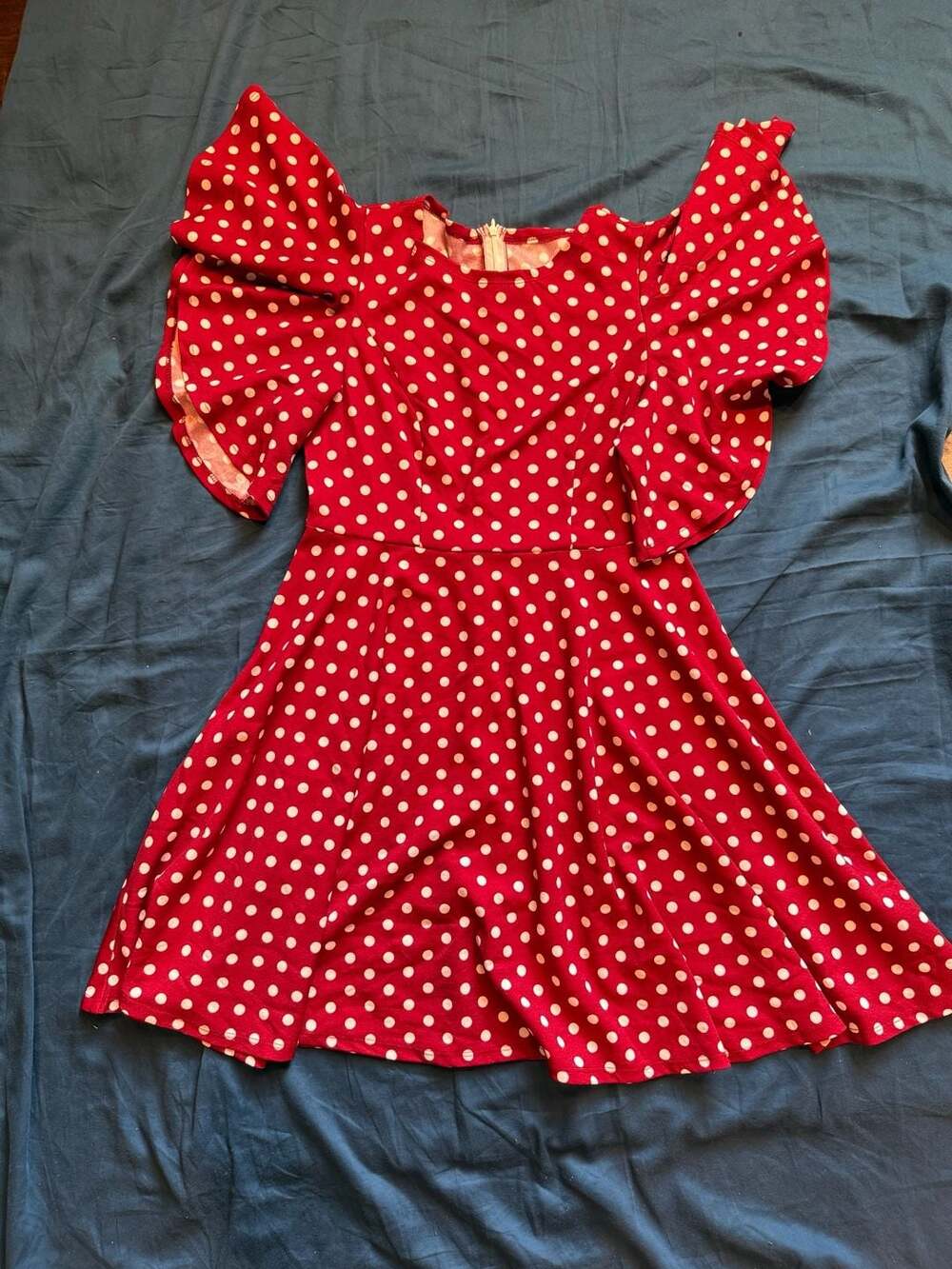UnbrandedWomen's Colorblock Polka Dot Print Dress